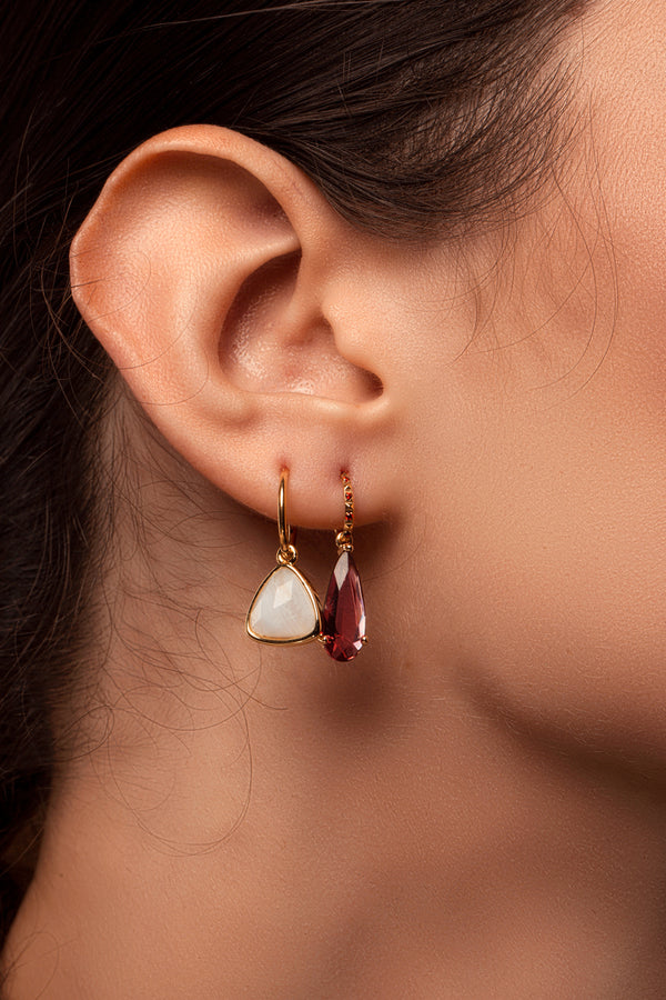 Fuchsia Drop Earring Gemmed Hoop